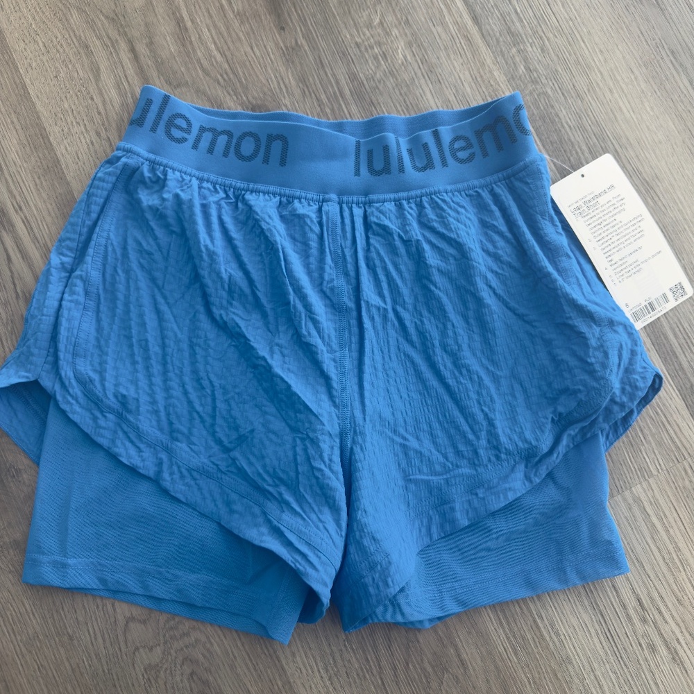 NEW WITH TAGS Lululemon Logo Waistband high-rise short size:6 color: poolside